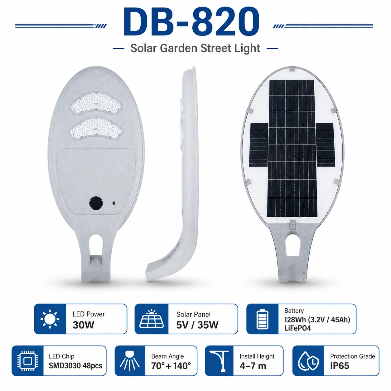 DB-820 All-in-One Solar Street Light